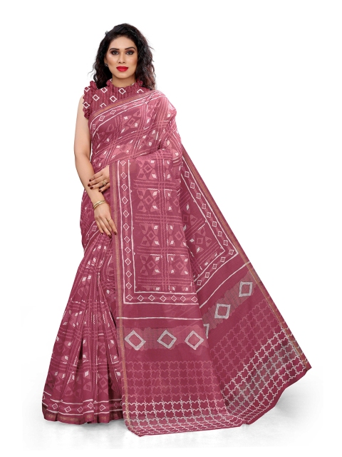 

KALINI Pink & White Saree