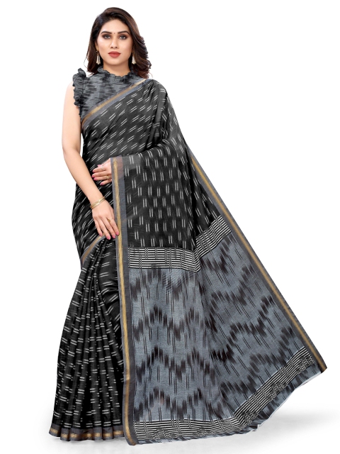 

KALINI Black & White Saree