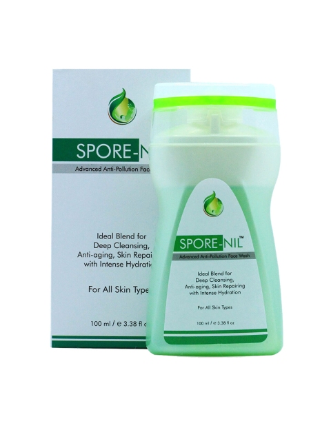 

SPORE-NIL Unisex Advanced Skin Care Formula, Anti-Oxidant Anti Pollution Facewash, Green