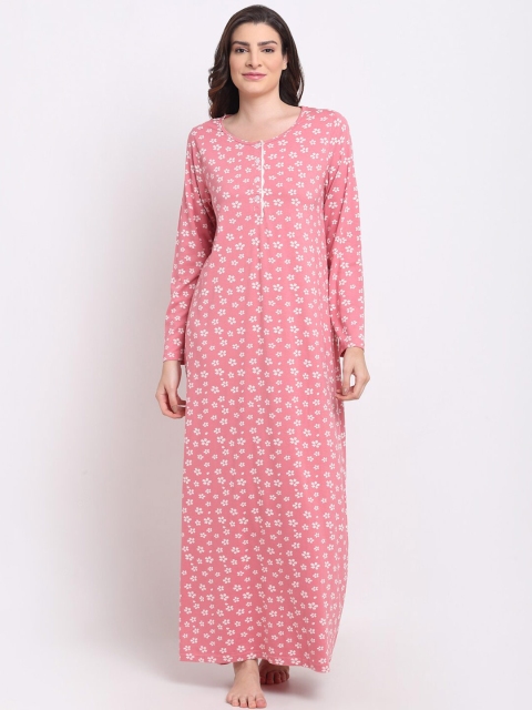

Kanvin Pink Printed Maxi Nightdress