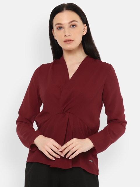 

Van Heusen Woman Maroon Empire Top