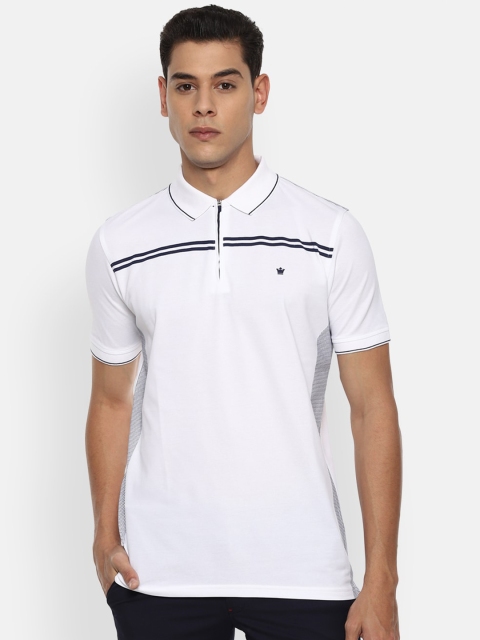 

Louis Philippe Men White Polo Collar Neck T-shirt