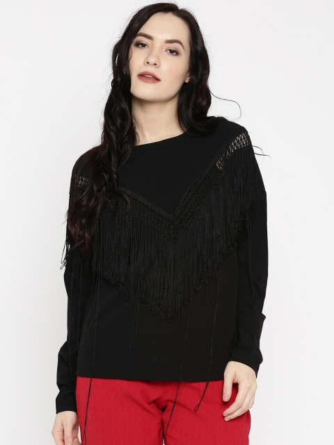 

Vero Moda Women Black Solid Regular Top
