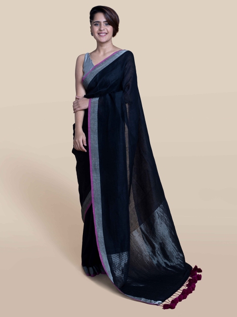 

Suta Black Linen Solid Saree