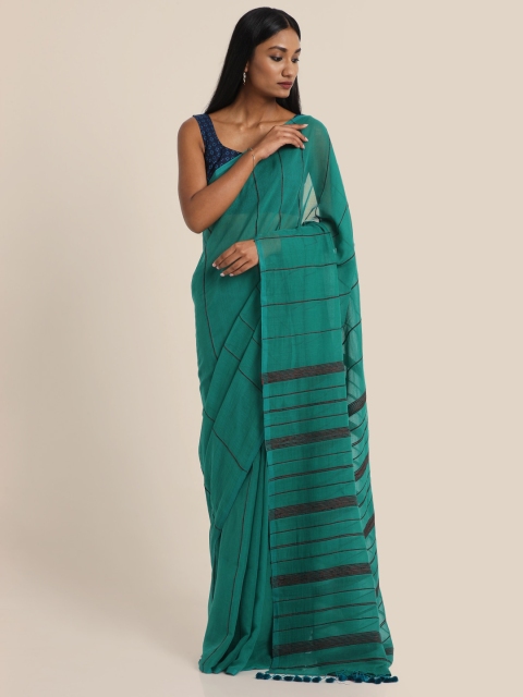 

Suta Green & Black Striped Pure Cotton Khesh Saree