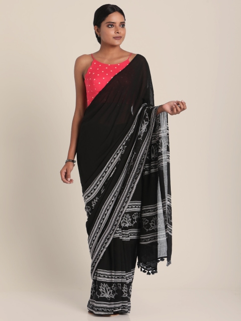 

Suta Black & White Discharge Printed Pure Cotton Saree
