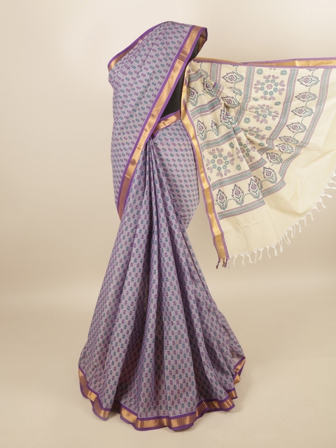 

Pothys Violet & Teal Pure Cotton Saree