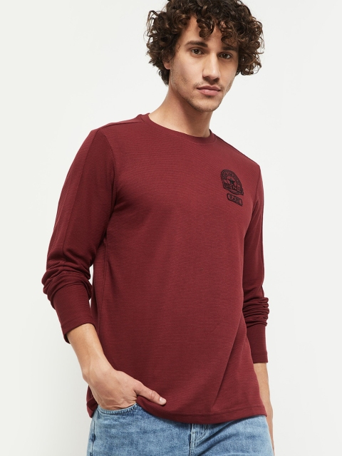 

max Men Maroon Printed T-shirt