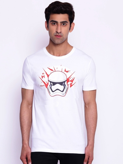 

Star Wars by Wear Your Mind Men White & Black Star Wars Printed T-shirt