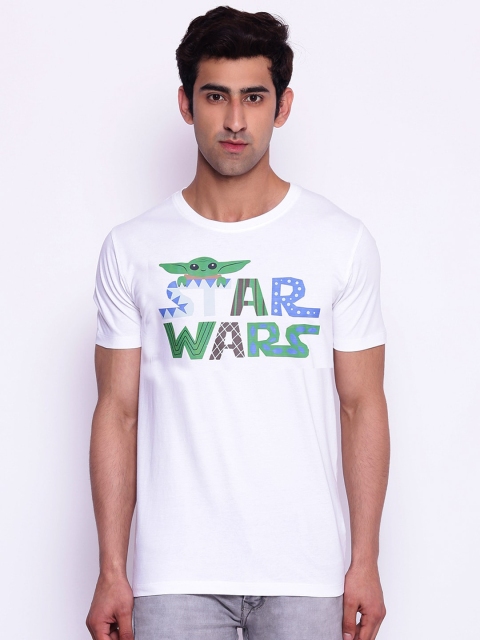 

Star Wars by Wear Your Mind Men White & Green Star Wars T-shirt