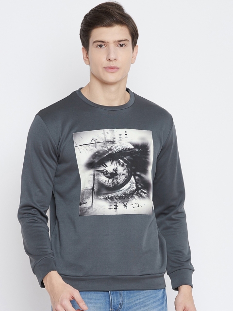 

armure Men Grey Printed Sweatshirt