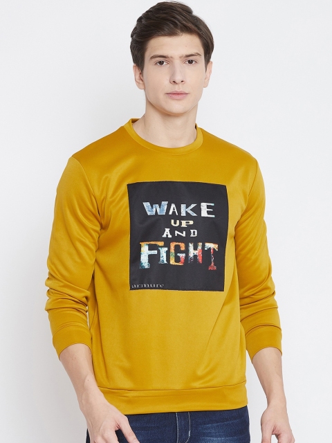 

armure Men Mustard Printed Sweatshirt