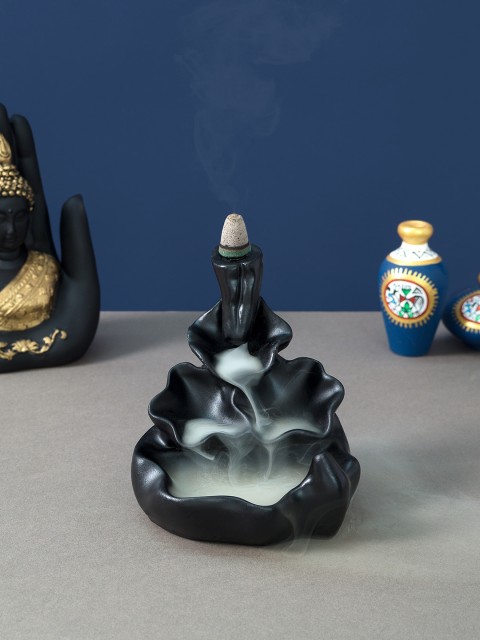 

Golden Peacock Black Solid Incense Burner Holder