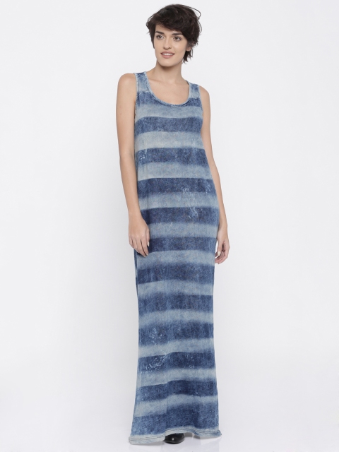 

Vero Moda Women Blue Striped Maxi Dress