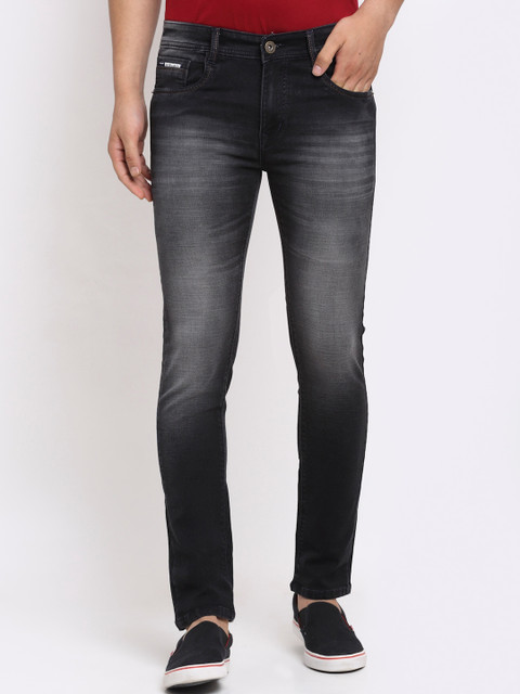 

Rodamo Men Black Slim Fit Heavy Fade Jeans