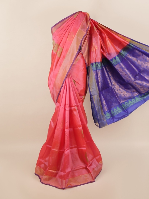 

Pothys Women Pink & Purple Woven Design Zari Silk Blend Saree