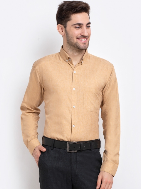 

JAINISH Men Beige Solid Formal Shirt