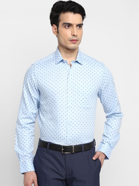 

Turtle Men Blue Slim Fit Opaque Printed Formal Shirt