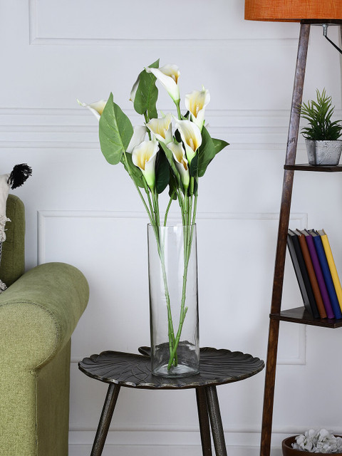 

OddCroft Set Of 2 Yellow & White Artificial Calla Lily Flower Bunch