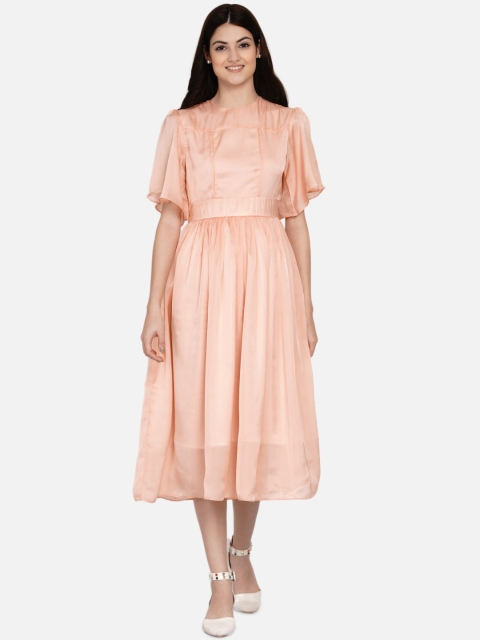 

Samshek Pink Georgette Midi Dress
