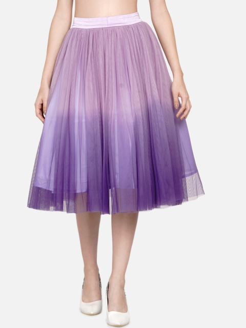 

Samshek Women Purple Ombre Midi Flared Skirt