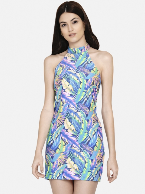 

Samshek Multicoloured Halter Neck Bodycon Mini Dress, Multi