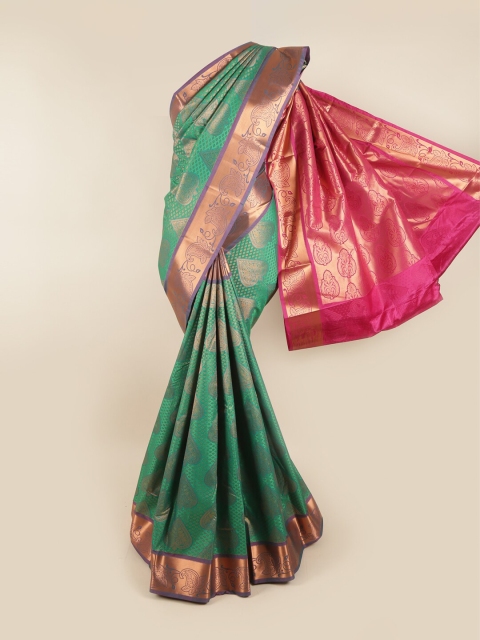 

Pothys Green & Pink Woven Design Zari Pure Silk Saree