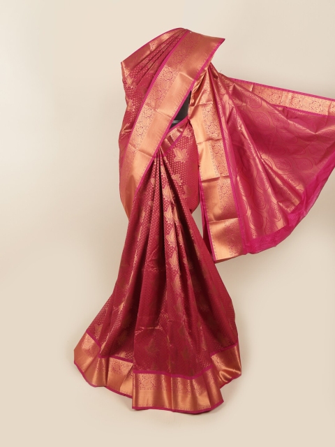 

Pothys Maroon & Pink Woven Design Pure Silk Saree