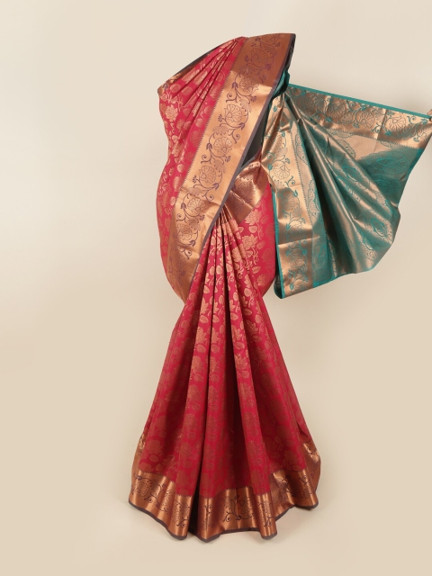 

Pothys Maroon & Green Woven Design Pure Silk Saree
