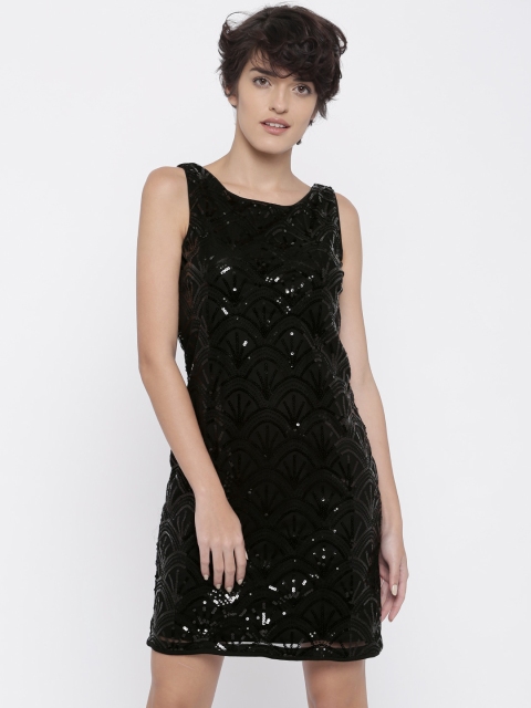 

Vero Moda Women Black Sequinned Sheath Dress