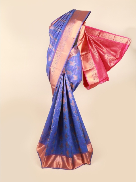 

Pothys Blue & Pink Woven Design Zari Pure Silk Saree