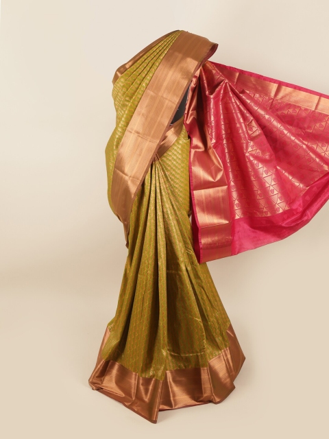 

Pothys Green & Red Woven Design Zari Pure Silk Saree