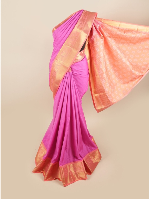 

Pothys Pink & Orange Woven Design Pure Silk Saree