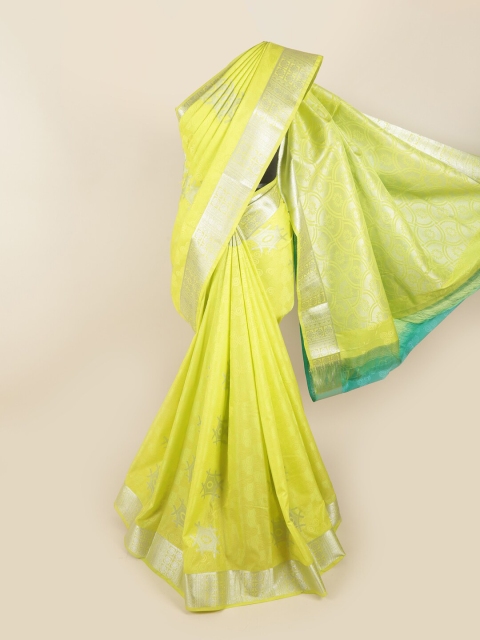 

Pothys Green & Yellow Woven Design Pure Silk Saree