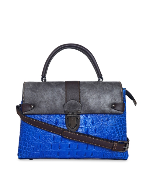 

ESBEDA Women Grey & Blue Animal Textured Satchel