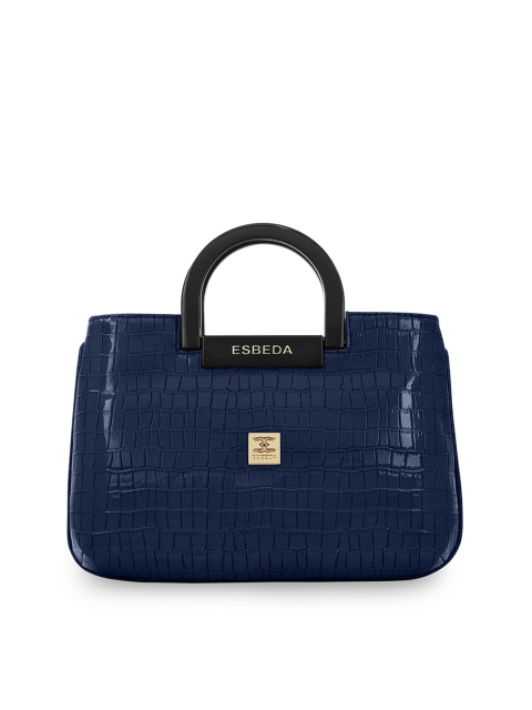 

ESBEDA Navy Blue Animal Textured PU Structured Handheld Bag