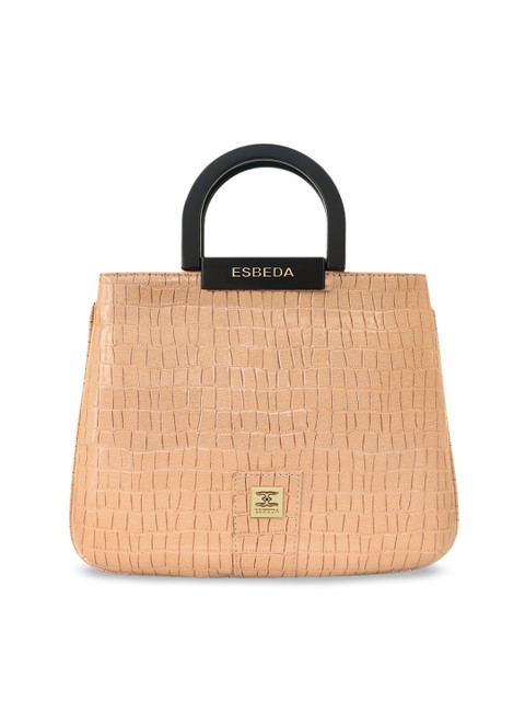 

ESBEDA Beige PU Structured Handheld Bag with Cut Work