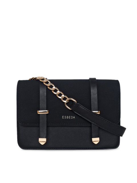 

ESBEDA Black PU Structured Sling Bag