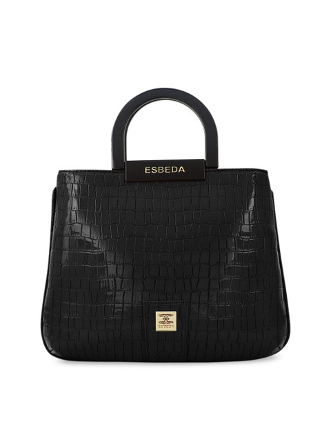 

ESBEDA Women Black Textured Structured Handheld Bag