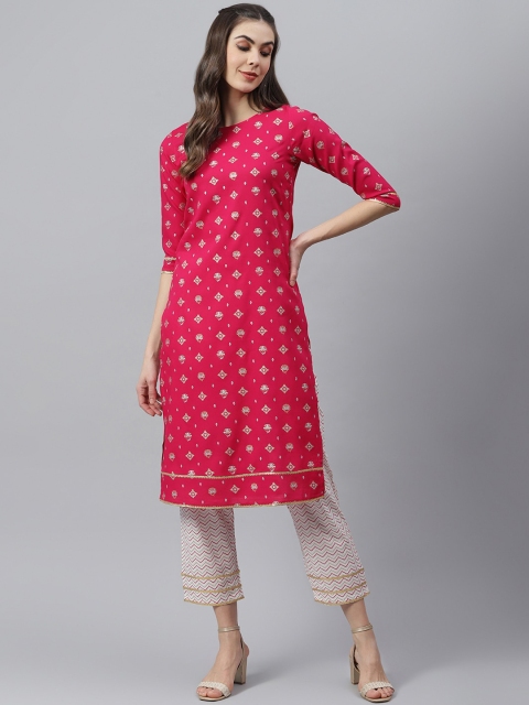 

Stylum Women Pink Geometric Printed Kurta