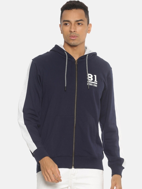 

Chennis Men Navy Blue Hooded Sweatshirt