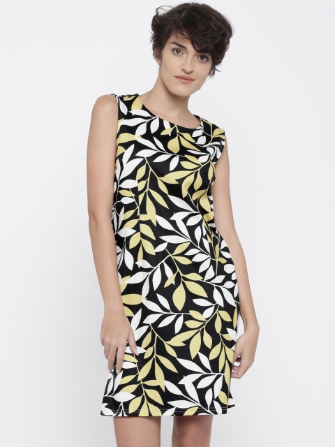 

Vero Moda Women Black & Yellow Printed Sheath Dress