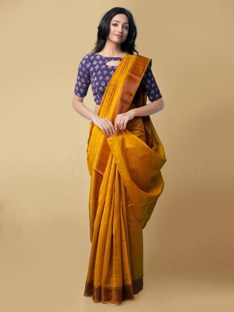 

Unnati Silks Women Yellow Fancy Art Silk Saree