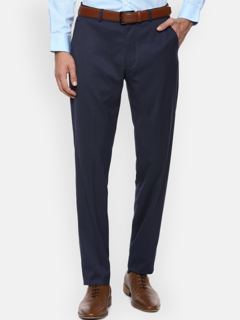 

Louis Philippe Men Navy Blue Slim Fit Formal Trousers