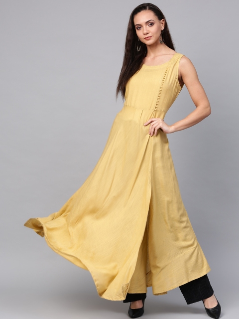 

ZOEYAMS Women Beige Solid Kurta