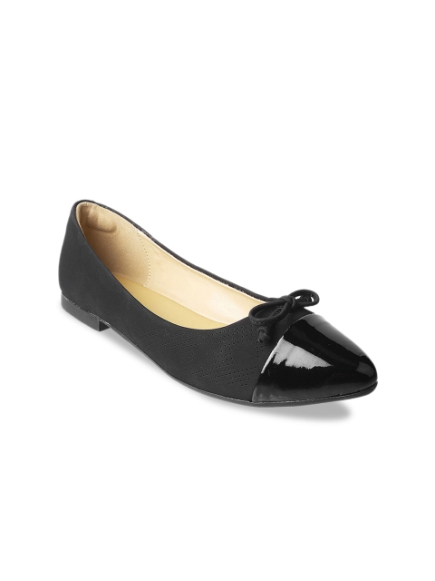 

Mochi Women Black Ballerinas with Bows Flats