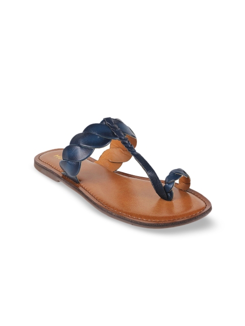 

Mochi Women Blue One Toe Flats