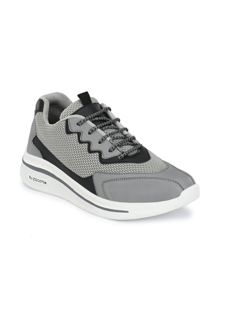 

mr wonker Men Grey Mesh Running Non-Marking Shoes