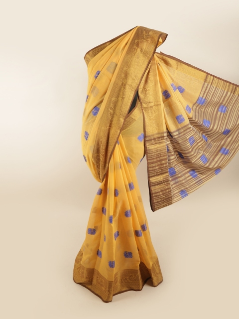 

Pothys Yellow & Blue Woven Design Saree