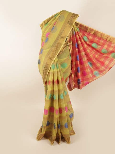 

Pothys Green & Blue Woven Design Zari Saree